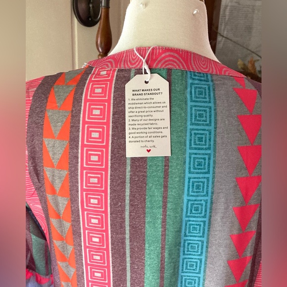 NWT PINK/BLUE PRINT SUMMER DRESS MEDIUM - Picture 9 of 11